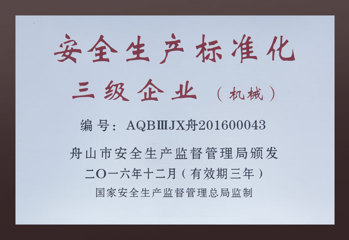 安全生產(chǎn)標準化三級企業(yè)
